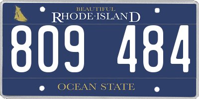 RI license plate 809484