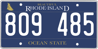 RI license plate 809485