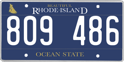 RI license plate 809486