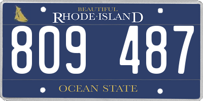 RI license plate 809487