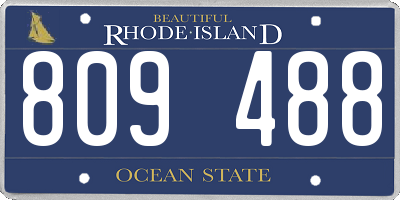 RI license plate 809488