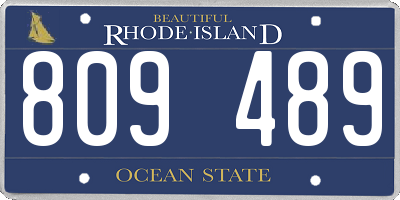 RI license plate 809489