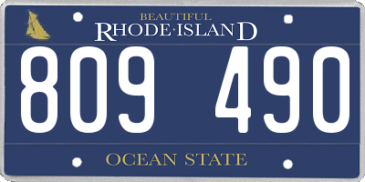 RI license plate 809490