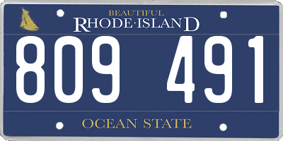 RI license plate 809491