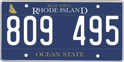 RI license plate 809495