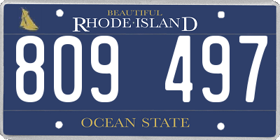 RI license plate 809497