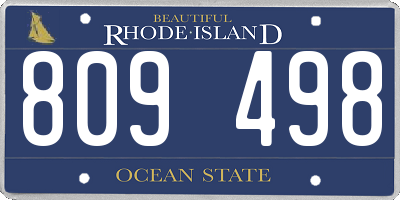 RI license plate 809498