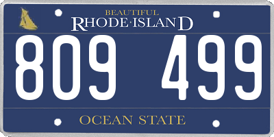 RI license plate 809499