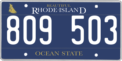RI license plate 809503