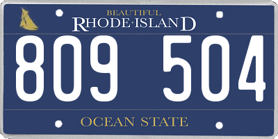 RI license plate 809504