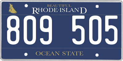RI license plate 809505