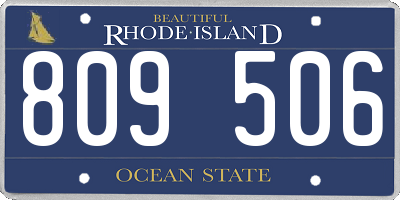 RI license plate 809506