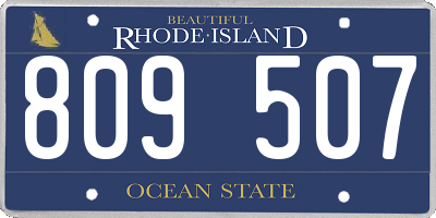 RI license plate 809507