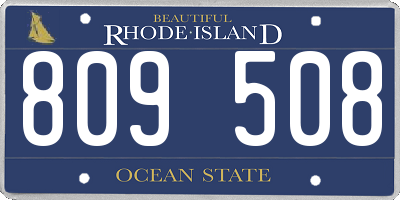 RI license plate 809508