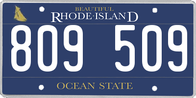 RI license plate 809509