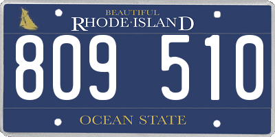 RI license plate 809510