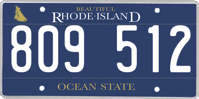 RI license plate 809512