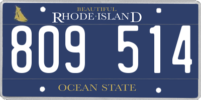 RI license plate 809514
