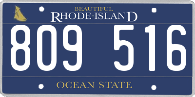 RI license plate 809516