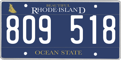RI license plate 809518