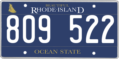 RI license plate 809522