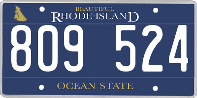 RI license plate 809524