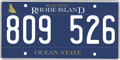 RI license plate 809526