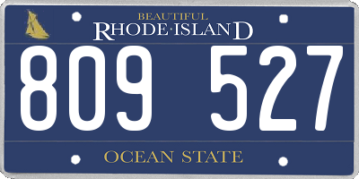 RI license plate 809527
