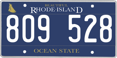 RI license plate 809528