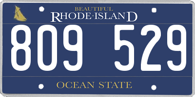 RI license plate 809529