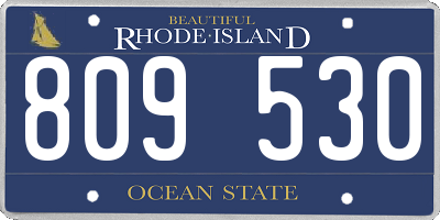 RI license plate 809530