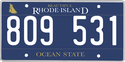RI license plate 809531