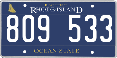 RI license plate 809533
