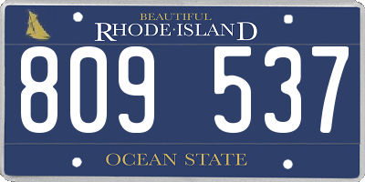 RI license plate 809537