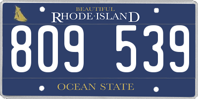 RI license plate 809539