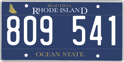 RI license plate 809541