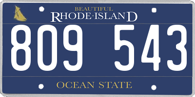 RI license plate 809543