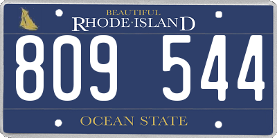 RI license plate 809544