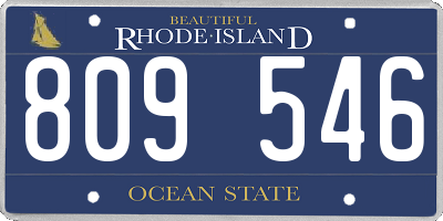 RI license plate 809546