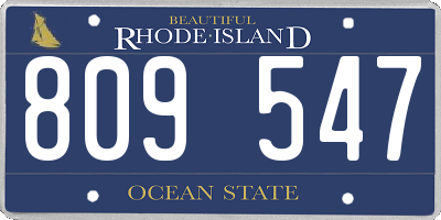 RI license plate 809547