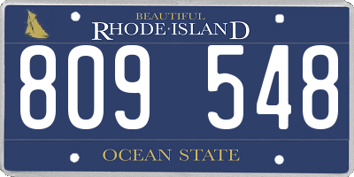 RI license plate 809548