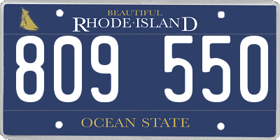RI license plate 809550