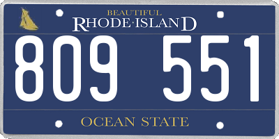 RI license plate 809551