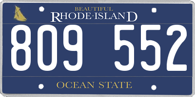 RI license plate 809552