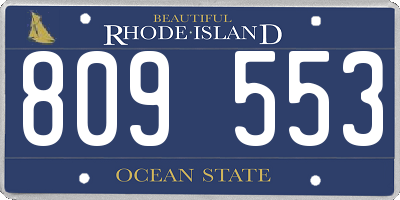 RI license plate 809553