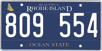 RI license plate 809554