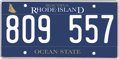 RI license plate 809557