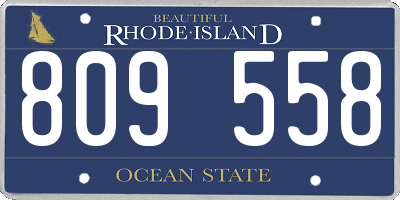 RI license plate 809558