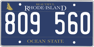 RI license plate 809560