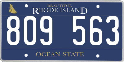 RI license plate 809563